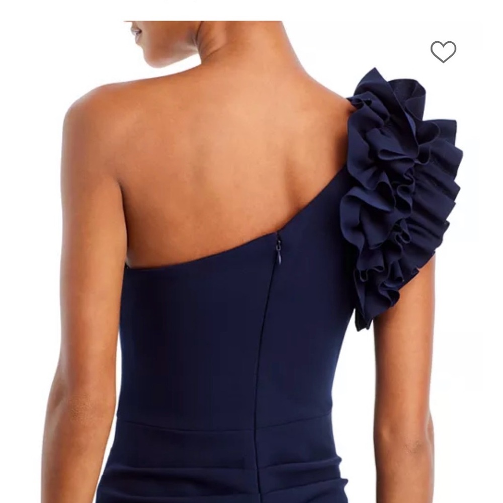 Aqua Navy One-Shoulder Ruffle Dress - Picture 6 of 6